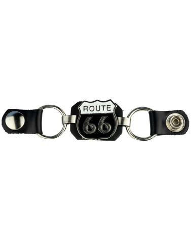 EXTENSION DE GILET AVEC SYMBOLE NOIR DE LA ROUTE 66 ET BOUTONS-PRESSION