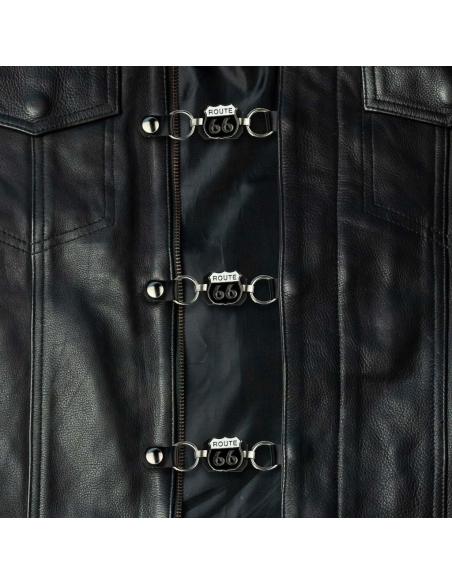Comprar Extensor De Chaleco Con Símbolo Ruta 66 Negro Y Botones De Presión a precio de oferta
