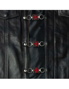 EXTENSION DE GILET AVEC CROIX DE MALT ROUGE ET BOUTONS-PRESSION 2