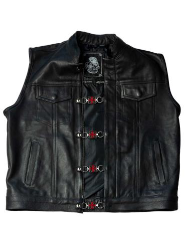 WAISTCOAT EXTENDER WITH RED MALT CROSS AND PRESS STUDS