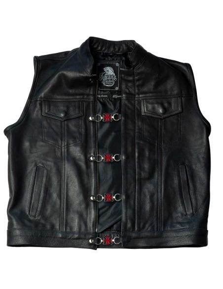 WAISTCOAT EXTENDER WITH RED MALT CROSS AND PRESS STUDS