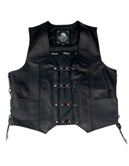 EXTENSION DE GILET AVEC CROIX DE MALT NOIR ET BOUTONS-PRESSION