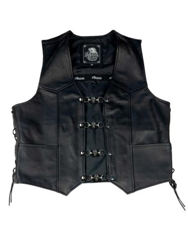 WAISTCOAT EXTENDER WITH MEXICAN SKULL AND SNAP BUTTONS