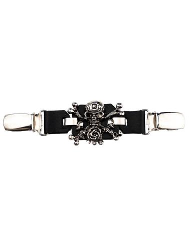 SKULL AND ROSE VEST EXTENDER WITH CLIP CLOSURE