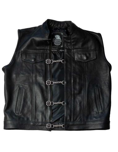 SKULL AND CROSS WAISTCOAT EXTENDER WITH CHAIN AND SNAP FASTENERS