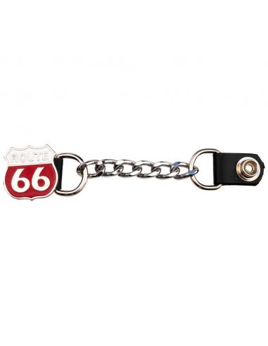 ROUTE 66 SYMBOL RED WAISTCOAT EXTENDER WITH CHAIN AND SNAPS