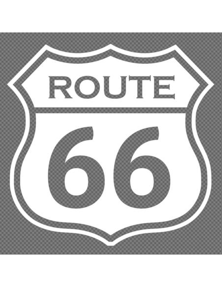 Acquista Calcomania Uv Con Emblema Route 66 Bianca 6X6 Cm a prezzo scontato