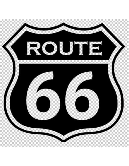 Acquista Adesivo UV con Emblema Route 66 Nero 6x6 cm a prezzo scontato