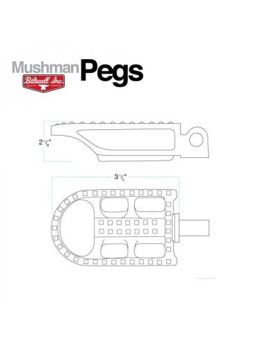 Biltwell Polished Mushman Footpegs For Harley