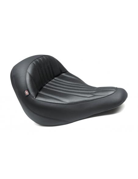 MUSTANG STANDARD TOURING SOLO SEAT FOR HARLEY-DAVIDSON LOW RIDER & SPORT GLIDE 2018-'21, DAGGER STYLE - BLACK