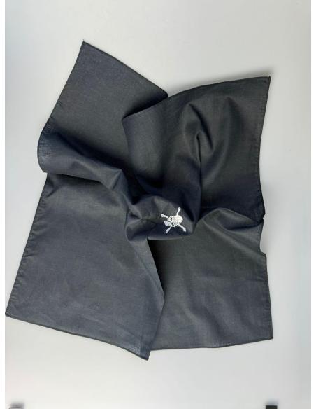 FOULARD BANDANA BRODÉ CRÂNE