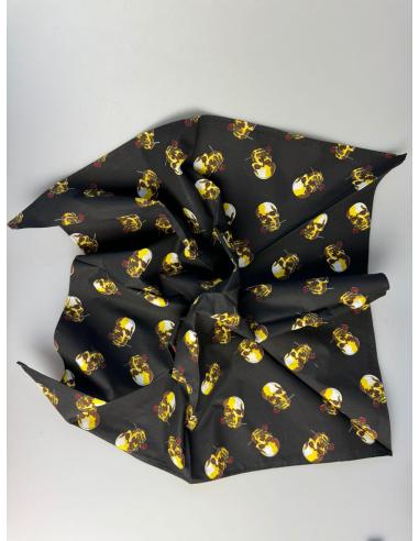 FOULARD BANDANA CRÂNE ET ROSE