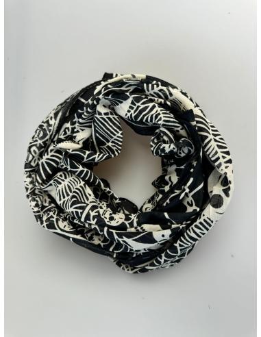 GRANDE FOULARD CRÂNE ET TOILE D'ARAIGNÉE