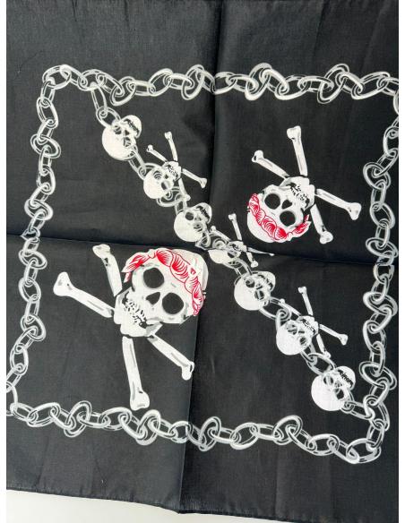 FOULARD BANDANA CRÂNES ET CHAÎNES