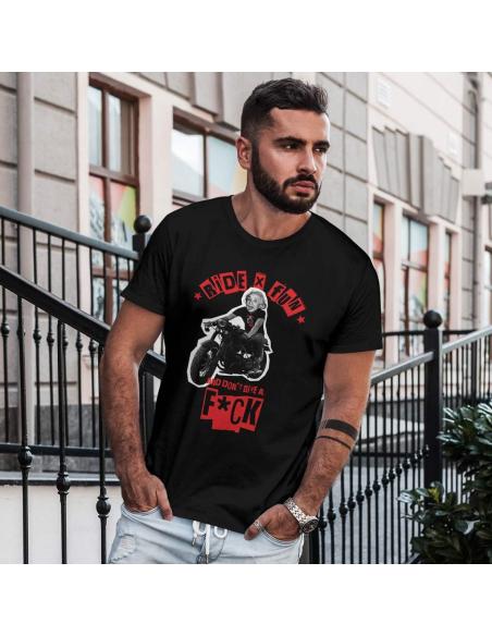 Acquista Maglietta Ride X Fun And Dont Give A Fuck Uomo a prezzo scontato
