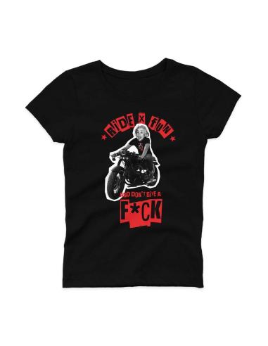 Acquista Maglietta Ride X Fun And Dont Give A Fuck Donna a prezzo scontato