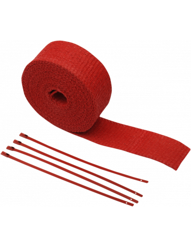 HIGH RESISTANCE RED HEAT WRAP WITH TIE WRAPS 51 MM X 7.6 M
