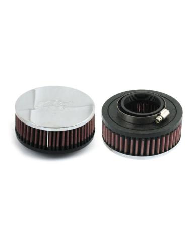 KIT DE FILTRO DE AR K&N 36-38 MM PARA MIKUNI - ACABAMENTO CROMADO