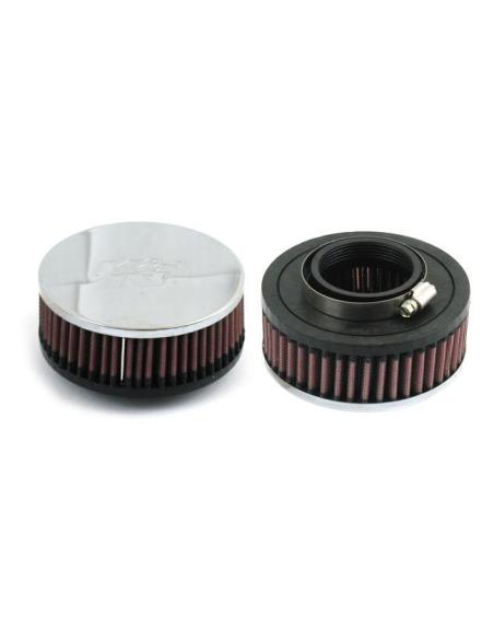 KIT DE FILTRO DE AR K&N 36-38 MM PARA MIKUNI - ACABAMENTO CROMADO