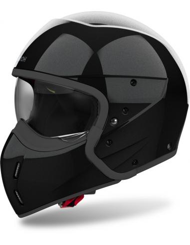 AIROH J110 HELMET GLITTER BLACK DOUBLE APPROVAL 22.06 JET AND INTEGRAL