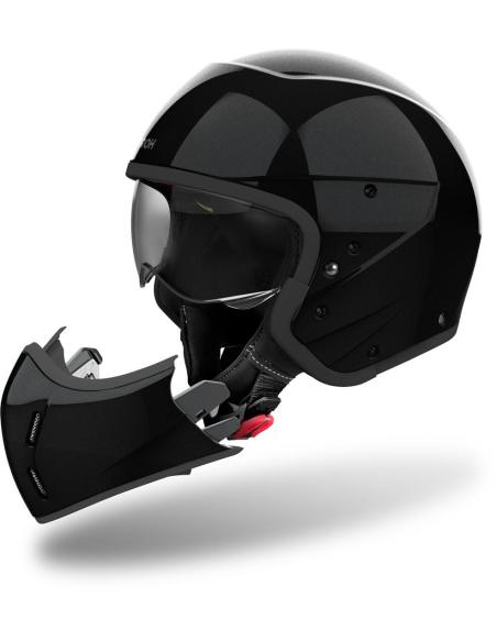 Comprar Casco Airoh J110 Glitter Black Doble Homologacion 22.06 Jet Y Integral a precio de oferta