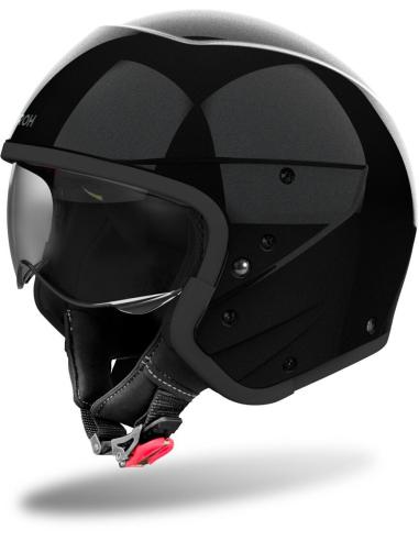 AIROH J110 HELMET GLITTER BLACK DOUBLE APPROVAL 22.06 JET AND INTEGRAL