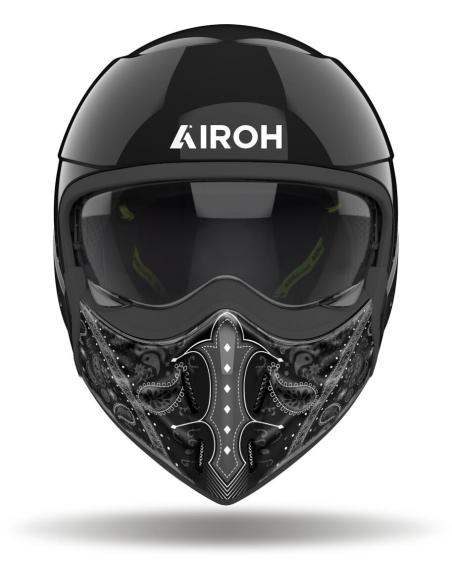 Casco Airoh J110 paisley gloss black Doble Homologación: Estilo y Seguridad