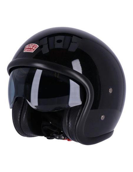 ROEG SUNDOWN GLOSS BLACK JET HELMET WITH VISOR