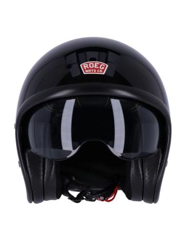 CAPACETE ROEG SUNDOWN GLOSS PRETO JET COM VISEIRA