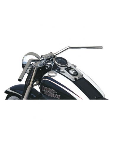 TRW LUCAS 25.4MM FLYERBAR CHROME HANDLEBAR WITH NOTCHES FOR HARLEY DAVIDSON AND CUSTOM ADAPTATIONS