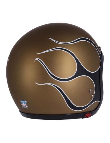 CASQUE 13-1/2 SKULL BUCKET FLAMES OR MAT