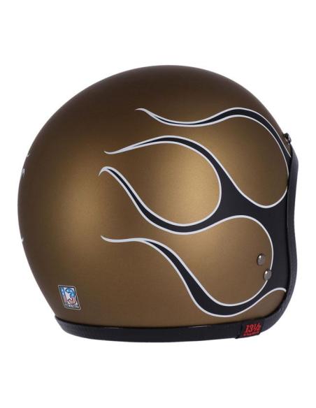 CASQUE 13-1/2 SKULL BUCKET FLAMES OR MAT