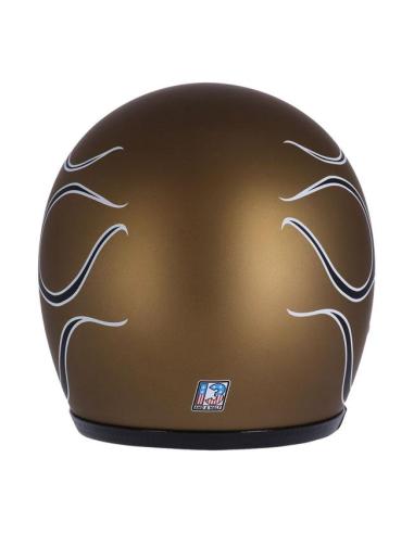 Capacete 13-1/2 Skull Bucket Flames Ouro Mate | Preço Promocional
