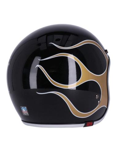 CASQUE 13-1/2 SKULL BUCKET FLAMES GLOSS BLACK