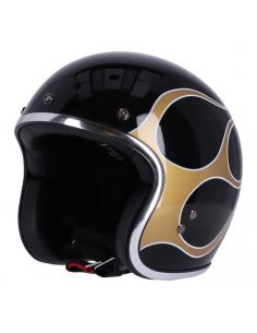 CASCO 13-1/2 SKULL BUCKET FLAMES NERO LUCIDO