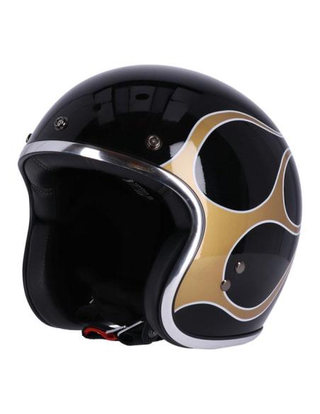 CASQUE 13-1/2 SKULL BUCKET FLAMES GLOSS BLACK