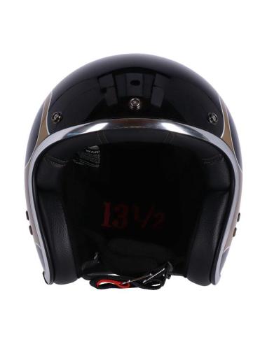 HELMET 13-1/2 SKULL BUCKET FLAMES GLOSS BLACK
