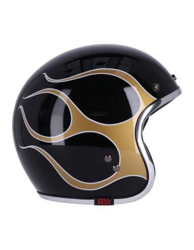 CASQUE 13-1/2 SKULL BUCKET FLAMES GLOSS BLACK