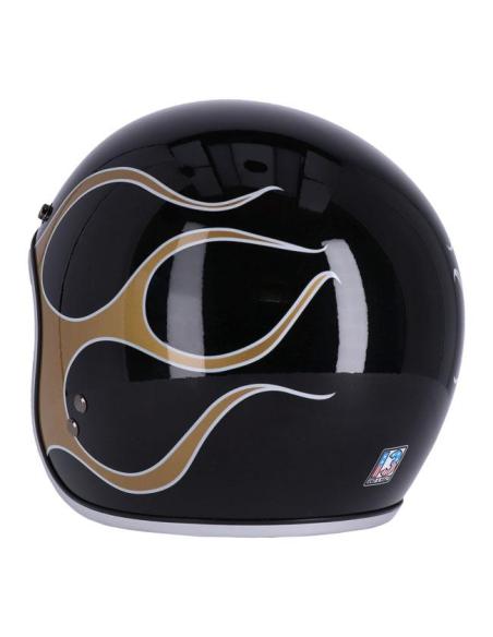 CASQUE 13-1/2 SKULL BUCKET FLAMES GLOSS BLACK