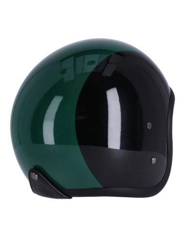 CASQUE JET ROEG SUNDOWN NOIR ET VERT BRILLANT AVEC VISIÈRE