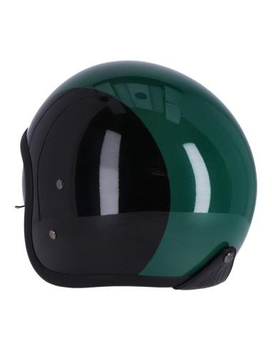 CASQUE JET ROEG SUNDOWN NOIR ET VERT BRILLANT AVEC VISIÈRE