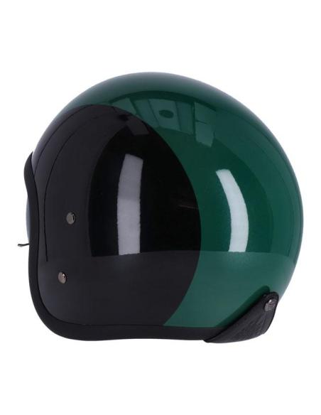 CASQUE JET ROEG SUNDOWN NOIR ET VERT BRILLANT AVEC VISIÈRE