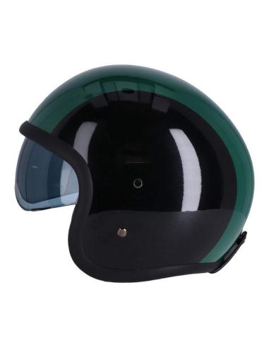 CAPACETE ROEG SUNDOWN PRETO E VERDE JET COM VISEIRA