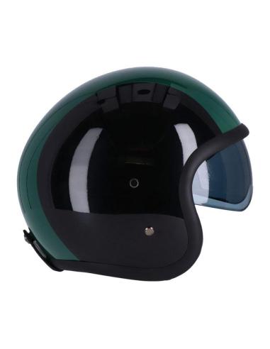 CAPACETE ROEG SUNDOWN PRETO E VERDE JET COM VISEIRA