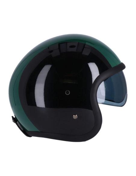 CASQUE JET ROEG SUNDOWN NOIR ET VERT BRILLANT AVEC VISIÈRE