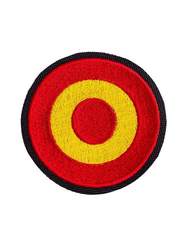 8 CM. ROUND PATCH EMBROIDERED WITH SPANISH FLAG.