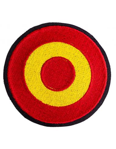 10 CM. ROUND PATCH EMBROIDERED WITH SPANISH FLAG.