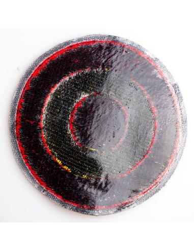 10 CM. ROUND PATCH EMBROIDERED WITH SPANISH FLAG.