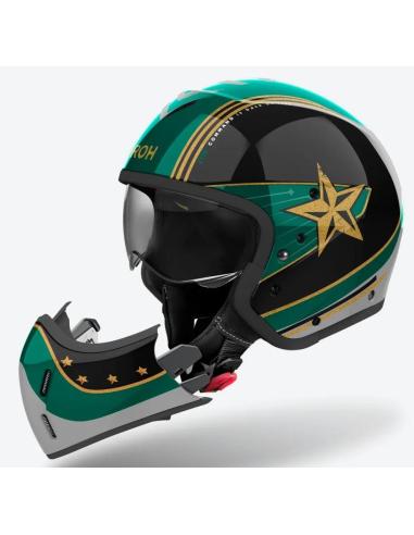 AIROH J110 HELMET COMMAND MINT GREEN DOUBLE APPROVAL 22.06 JET AND INTEGRAL