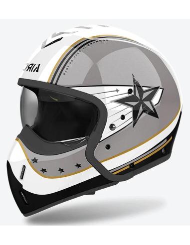 CAPACETE AIROH J110 COMMAND GOLD GLITTER DUPLA APROVAÇÃO 22.06 JATO E INTEGRAL
